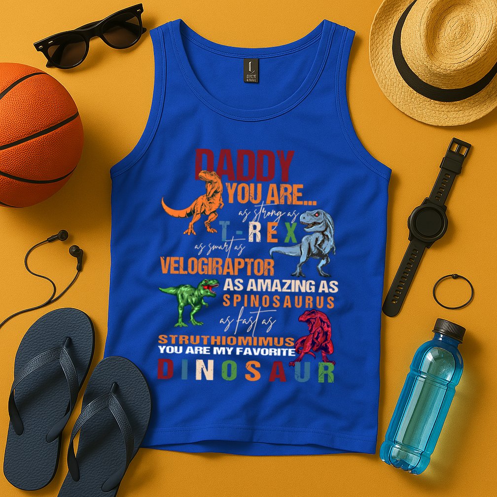 Daddy You Are As Strong As T Rex Funny Dinosaur Father's Day Gift Tank Top