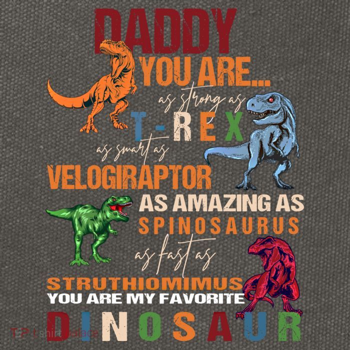 Daddy You Are As Strong As T Rex Funny Dinosaur Father's Day Gift Cotton Canvas Backpack