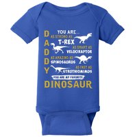 Daddy You Are As Strong T Rex Dinosaur Fathers Day 2021 Gift Baby Bodysuit