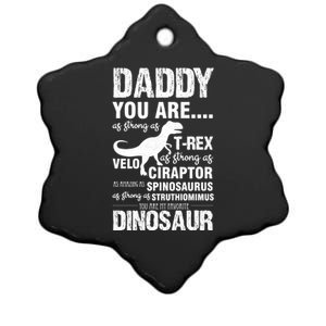 Daddy You Are Strong As Tgiftrex Dinosaur Funny Father's Day Gift Ceramic Star Ornament