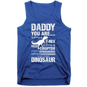 Daddy You Are Strong As Tgiftrex Dinosaur Funny Father's Day Gift Tank Top