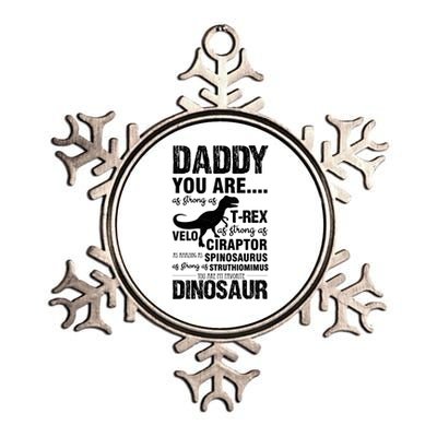 Daddy You Are Strong As Tgiftrex Dinosaur Funny Father's Day Gift Metallic Star Ornament