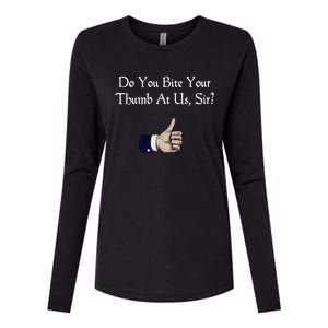 Do You Bite Your Thumb Shakespeare Womens Cotton Relaxed Long Sleeve T-Shirt