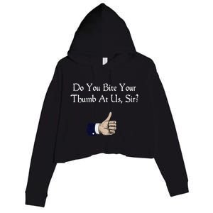 Do You Bite Your Thumb Shakespeare Crop Fleece Hoodie