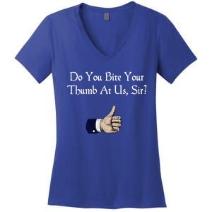 Do You Bite Your Thumb Shakespeare Women's V-Neck T-Shirt