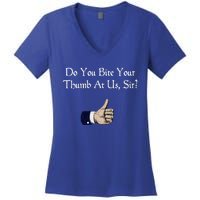 Do You Bite Your Thumb Shakespeare Women's V-Neck T-Shirt