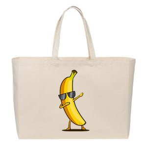 Dabbing Yellow Banana Dab Funny Dancing Fruit Cotton Canvas Jumbo Tote