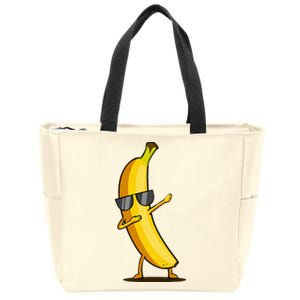 Dabbing Yellow Banana Dab Funny Dancing Fruit Zip Tote Bag