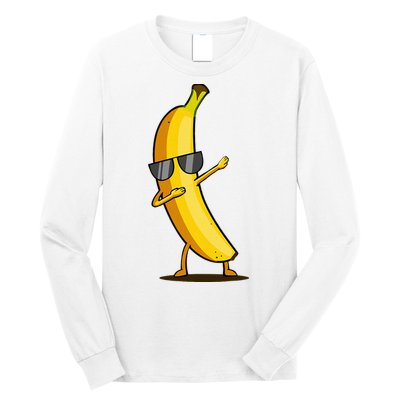 Dabbing Yellow Banana Dab Funny Dancing Fruit Long Sleeve Shirt
