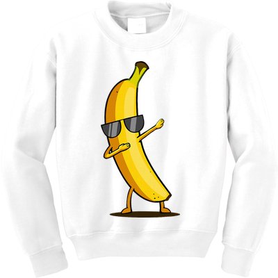 Dabbing Yellow Banana Dab Funny Dancing Fruit Kids Sweatshirt