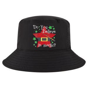 Do You Believe In Magic Santa Claus Wand Stars Vneck Cool Comfort Performance Bucket Hat