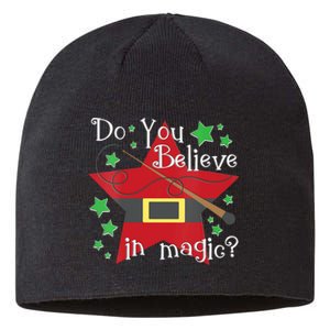 Do You Believe In Magic Santa Claus Wand Stars Vneck Sustainable Beanie