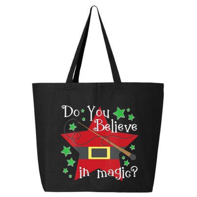 Do You Believe In Magic Santa Claus Wand Stars Vneck 25L Jumbo Tote