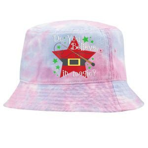 Do You Believe In Magic Santa Claus Wand Stars Vneck Tie-Dyed Bucket Hat