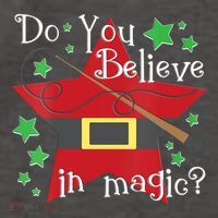 Do You Believe In Magic Santa Claus Wand Stars Vneck Vector Backpack
