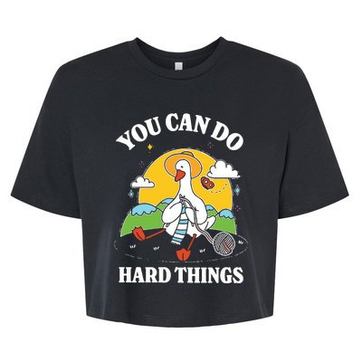 Duck You Can Hard Things Teacher Bella+Canvas Jersey Crop Tee