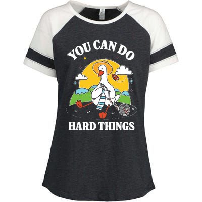 Duck You Can Hard Things Teacher Enza Ladies Jersey Colorblock Tee