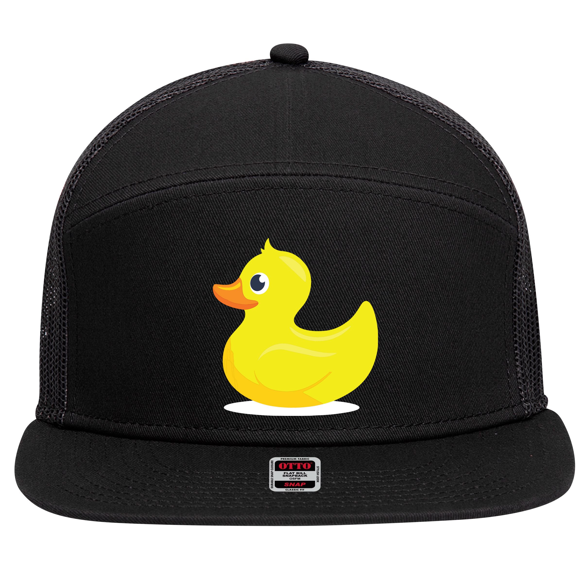 Duck Yelllow Cute Duckie Tee Great For Kids 7 Panel Mesh Trucker Snapback Hat