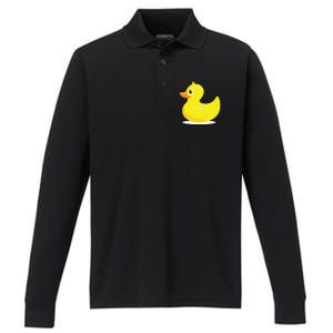 Duck Yelllow Cute Duckie Tee Great For Kids Performance Long Sleeve Polo