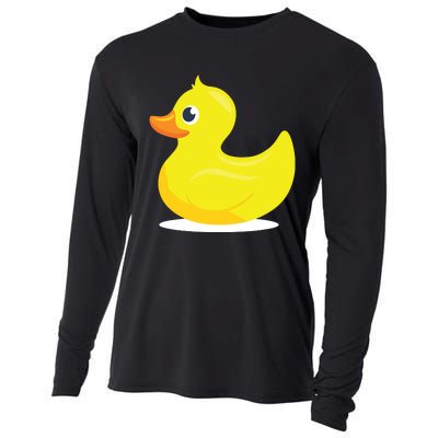 Duck Yelllow Cute Duckie Tee Great For Kids Cooling Performance Long Sleeve Crew