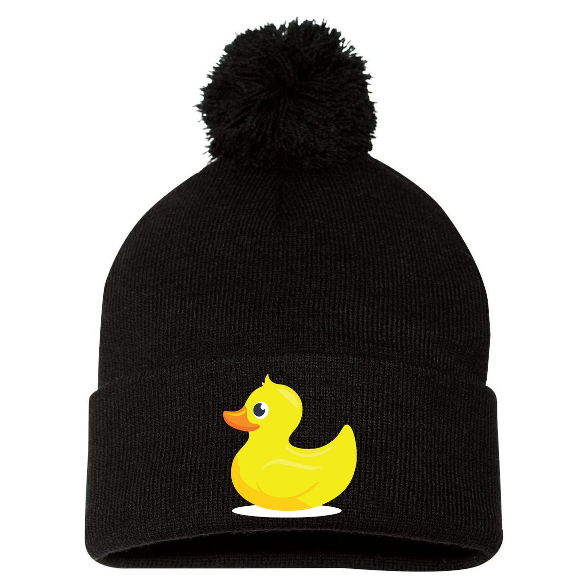 Duck Yelllow Cute Duckie Tee Great For Kids Pom Pom 12in Knit Beanie