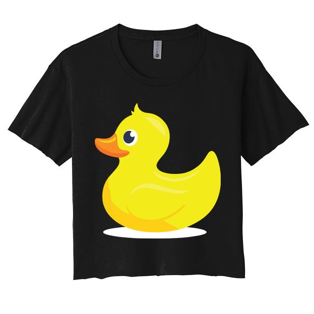 Duck Yelllow Cute Duckie Tee Great For Kids Women's Crop Top Tee