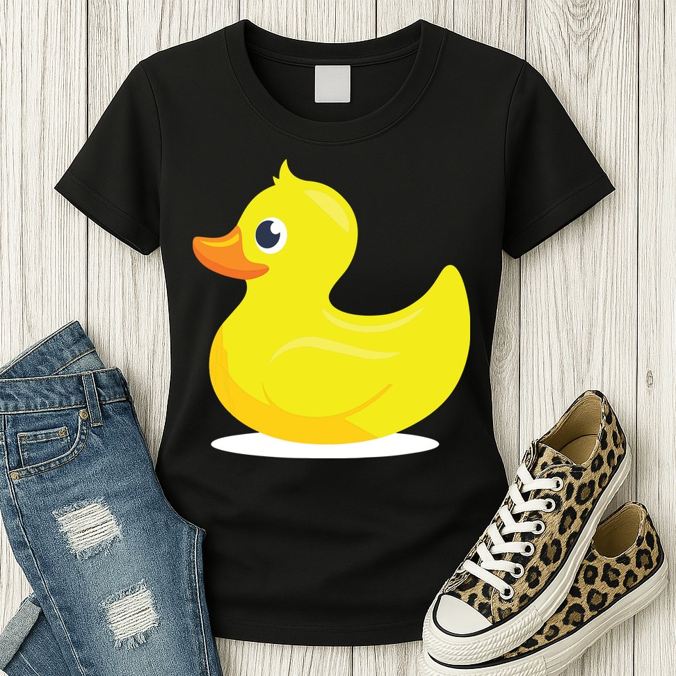 Duck Yelllow Cute Duckie Tee Great For Kids Womens T-Shirt