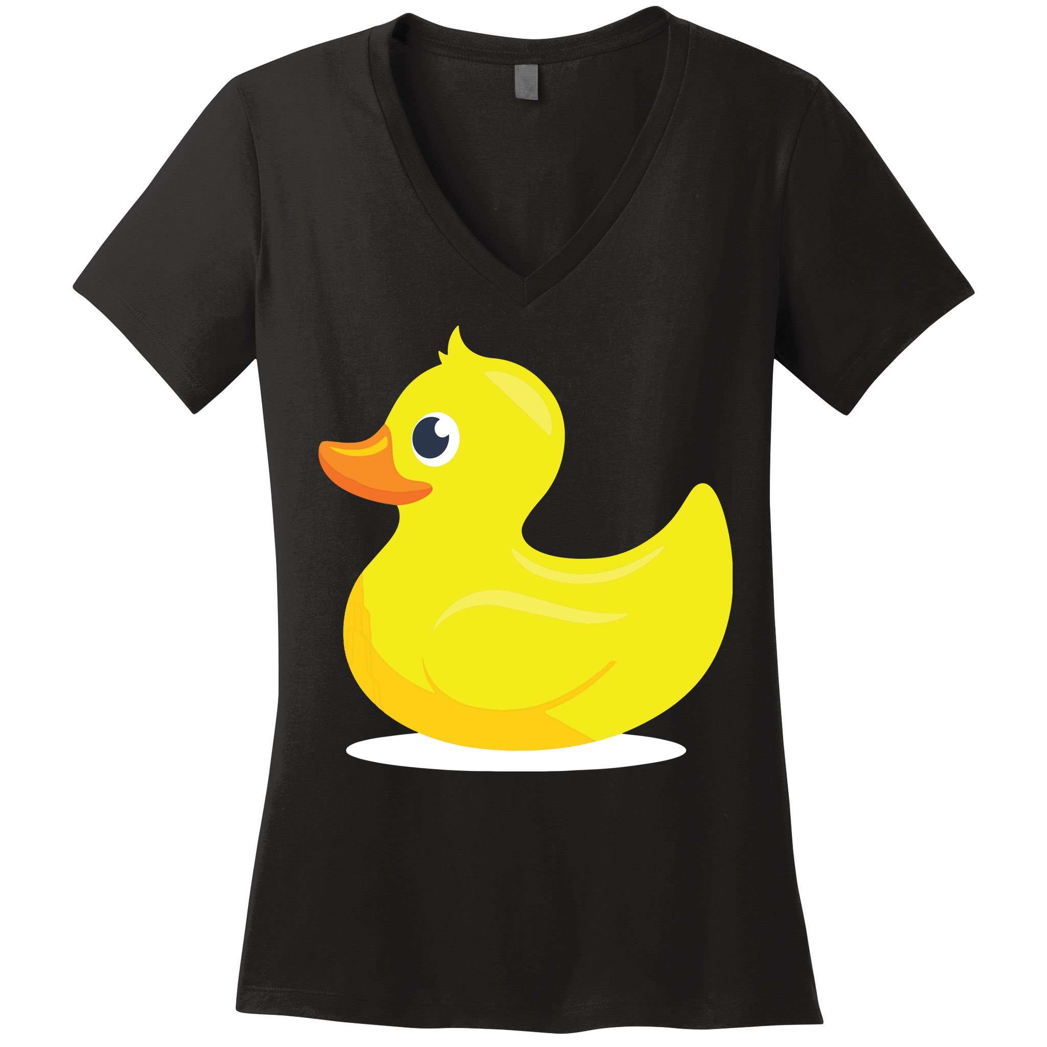 Duck Yelllow Cute Duckie Tee Great For Kids Women's V-Neck T-Shirt