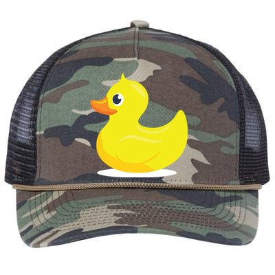 Duck Yelllow Cute Duckie Tee Great For Kids Retro Rope Trucker Hat Cap