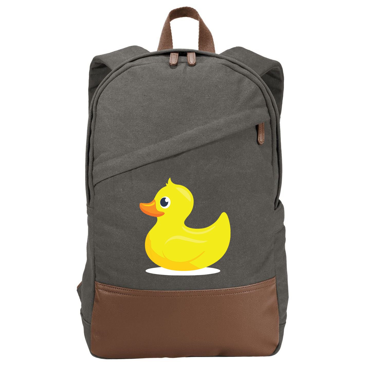 Duck Yelllow Cute Duckie Tee Great For Kids Cotton Canvas Backpack