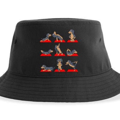 Dachshund Yoga Sustainable Bucket Hat