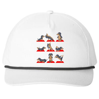 Dachshund Yoga Snapback Five-Panel Rope Hat