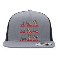 Dachshund Yoga Flat Bill Trucker Hat