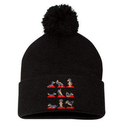 Dachshund Yoga Pom Pom 12in Knit Beanie