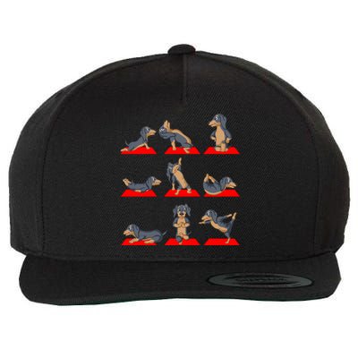 Dachshund Yoga Wool Snapback Cap