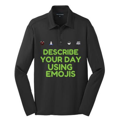 Describe Your Day Using Emojis Silk Touch Performance Long Sleeve Polo