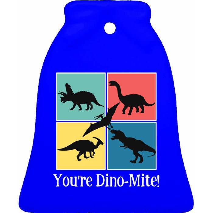 Dinosaur You're Dinogiftmite Funny S Dino Meaningful Gift Ceramic Bell Ornament