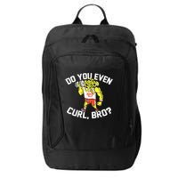 Do You Even Curl Bro? Funny Curling Gift City Backpack