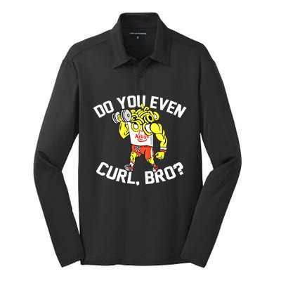 Do You Even Curl Bro? Funny Curling Gift Silk Touch Performance Long Sleeve Polo