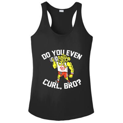 Do You Even Curl Bro? Funny Curling Gift Ladies PosiCharge Competitor Racerback Tank