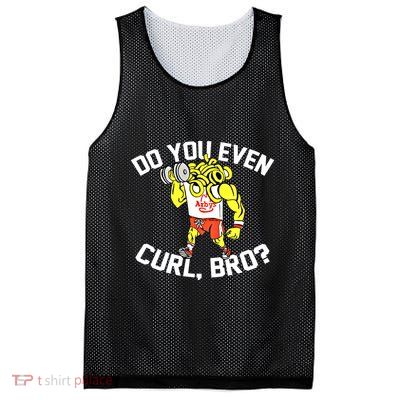 Do You Even Curl Bro? Funny Curling Gift Mesh Reversible Basketball Jersey Tank