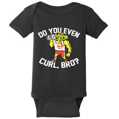 Do You Even Curl Bro? Funny Curling Gift Baby Bodysuit