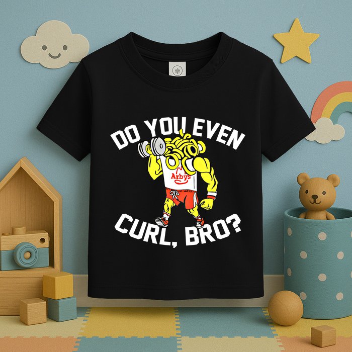 Do You Even Curl Bro? Funny Curling Gift Toddler T-Shirt