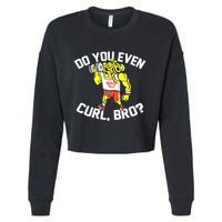 Do You Even Curl Bro? Funny Curling Gift Cropped Pullover Crew