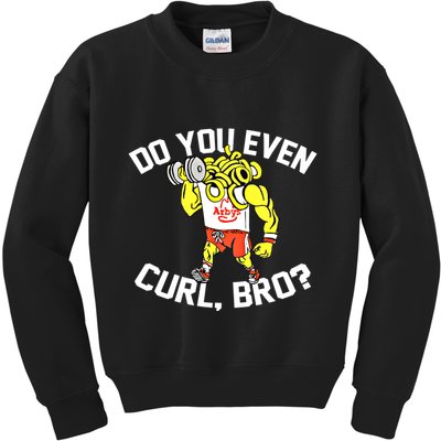 Do You Even Curl Bro? Funny Curling Gift Kids Sweatshirt