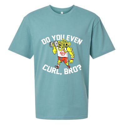 Do You Even Curl Bro? Funny Curling Gift Sueded Cloud Jersey T-Shirt