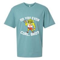 Do You Even Curl Bro? Funny Curling Gift Sueded Cloud Jersey T-Shirt