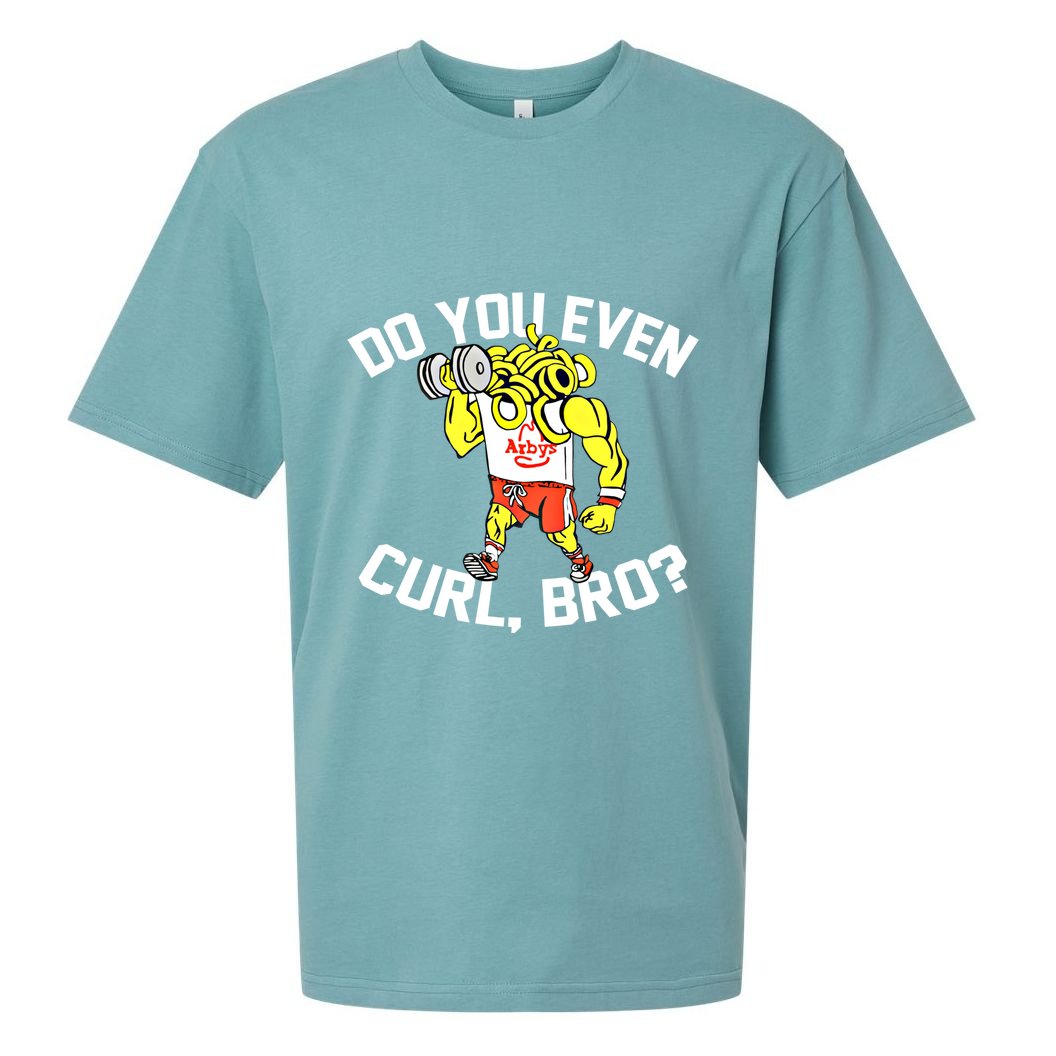 Do You Even Curl Bro? Funny Curling Gift Sueded Cloud Jersey T-Shirt