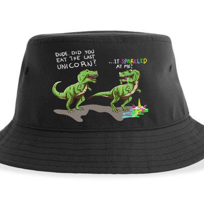 Did You Eat The Last Unicorn It Sparkled At Me! Dinosaur Sustainable Bucket Hat