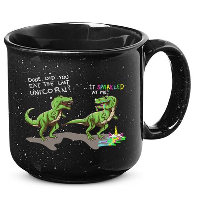 Did You Eat The Last Unicorn It Sparkled At Me! Dinosaur 15oz Campfire Ceramic Mug